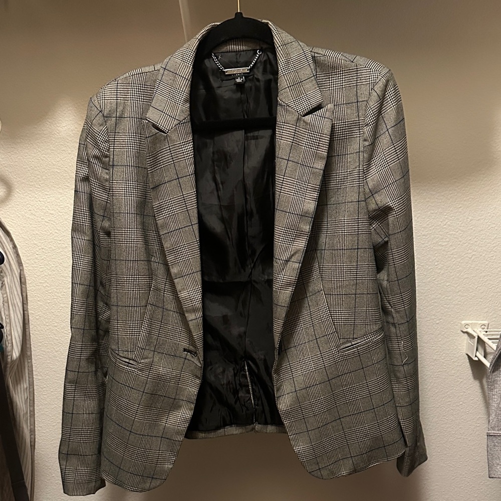 Premise Gray Glen Plaid Blazer - Classic Notch Lapel